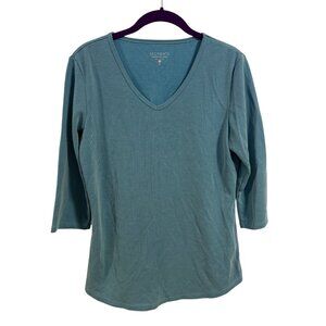 Seg'ments V-Neck Textured‎ Knit Top Size S
